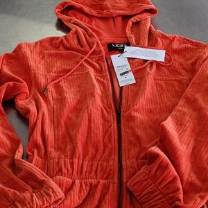 UGG ROMPER NWT MUTED ORANGE CORDUROY TEXTURE COMFORTABLE WINTER WARMTH ZIP FRONT